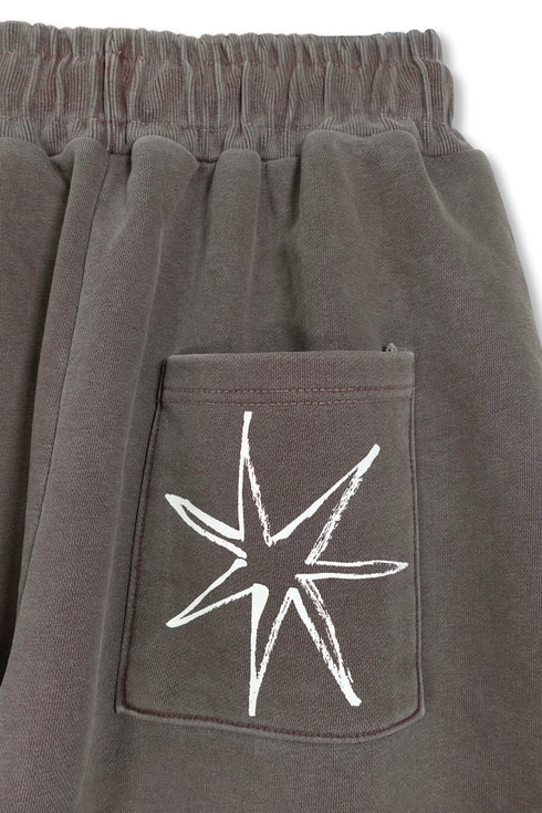 Mayte × Cycle ECHO STAR WASHED HALF PANTS -BROWN- *Last1